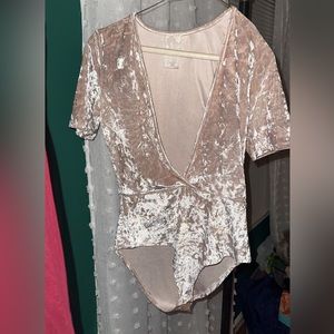 Cream Velvet Bodysuit